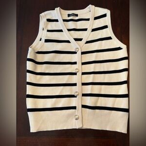 Striped V-Neck Sweater Vest